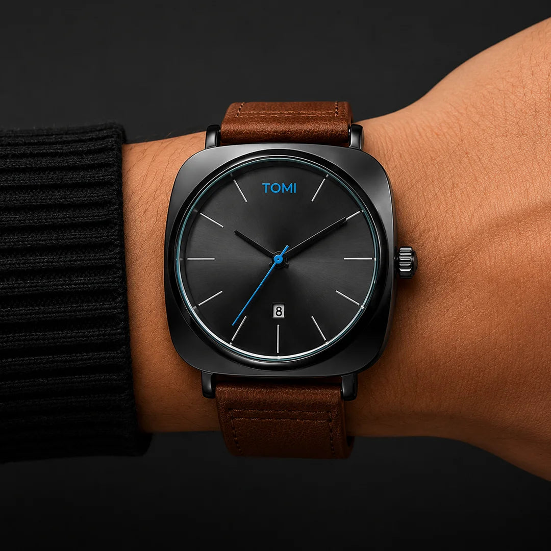TOMI T-084 Men’s Luxury Business Watch – Quartz Movement & Date Display – Premium Leather Strap