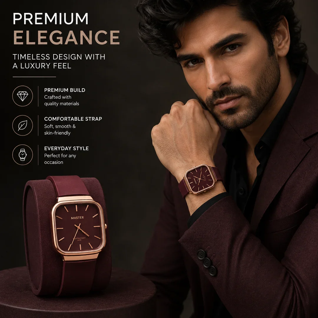 Master Quartz Silicon Strap Watch – Premium Everyday Timepiece