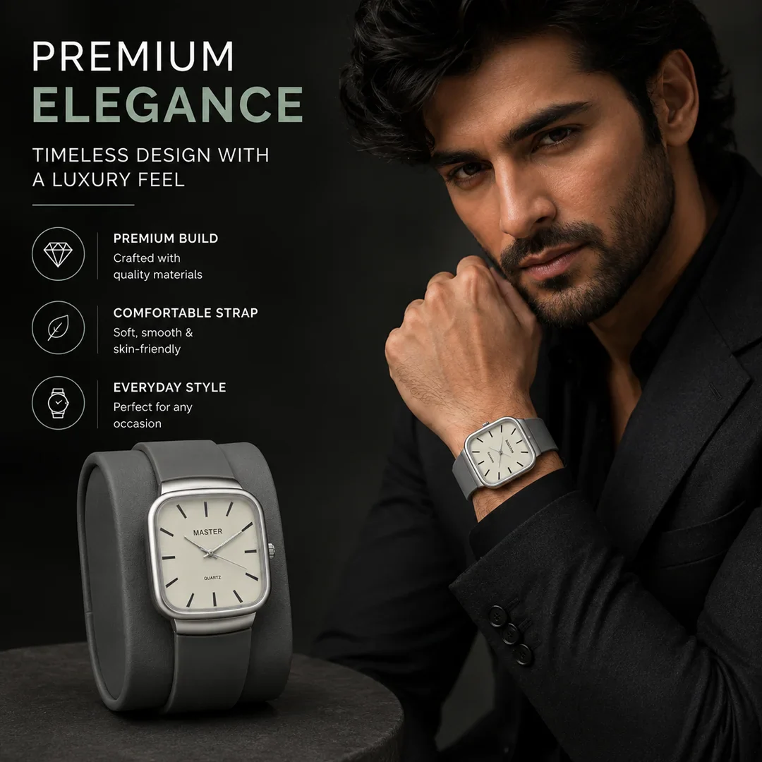 Master Quartz Silicon Strap Watch – Premium Everyday Timepiece