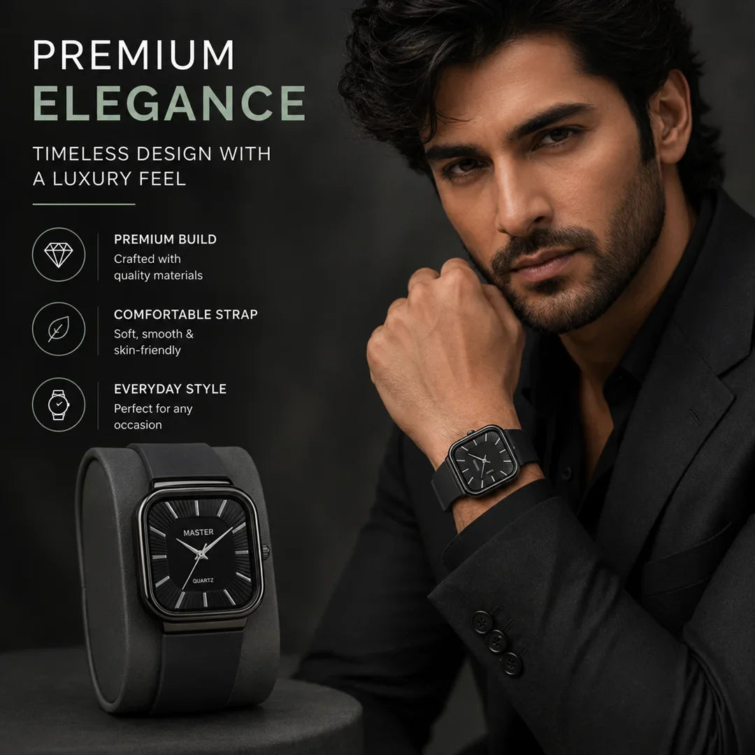 Master Quartz Silicon Strap Watch – Premium Everyday Timepiece