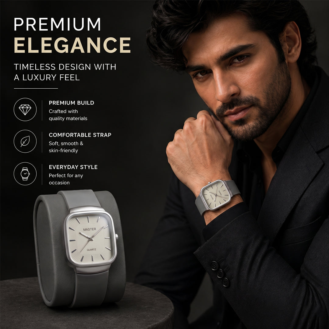Master Quartz Silicon Strap Watch – Premium Everyday Timepiece