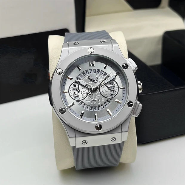 Hublt Silver Chronograph Men's Watch Built for Men Who Lead.