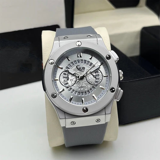 Hublt Silver Chronograph Men's Watch Built for Men Who Lead.