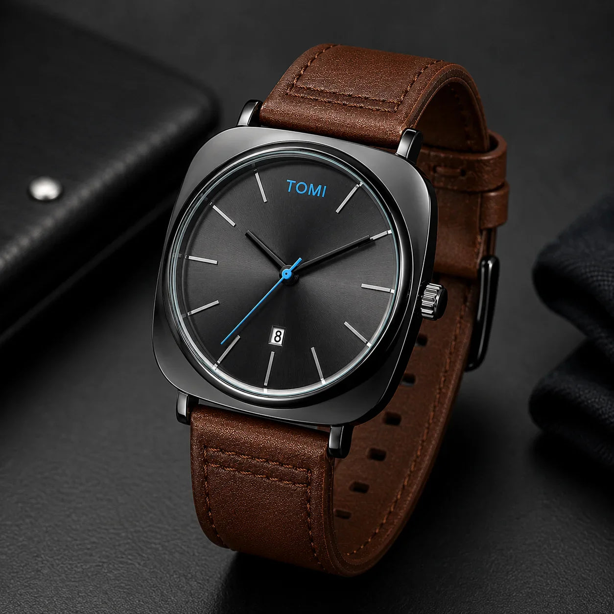 TOMI T-084 Men’s Luxury Business Watch – Quartz Movement & Date Display – Premium Leather Strap